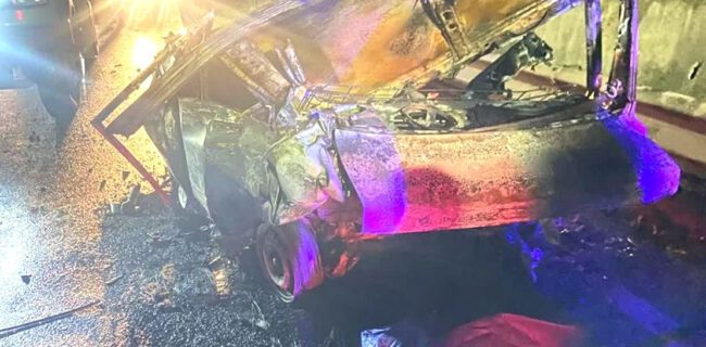 آتش سوزی خودروی پراید و جان باختن ۲ سرنشین در محور کسما