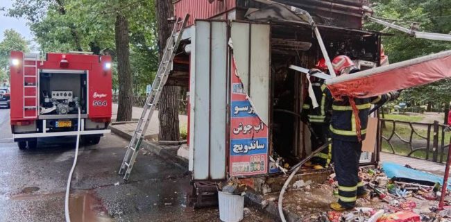 انفجار کپسول گاز در یک دکّه اغذیه فروشی در رشت